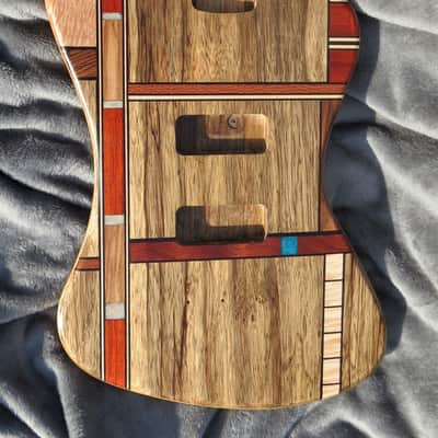 Babik Custom Thunderbird/Fenderbird style body, Art Deco, Black Limba, Handmade image 1