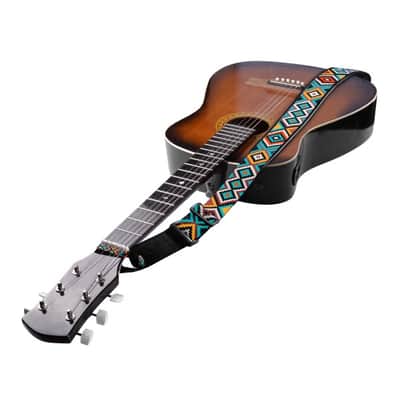 Strap for Guitar Ukrainian Nylon + Leather Ethnic Colored image 4