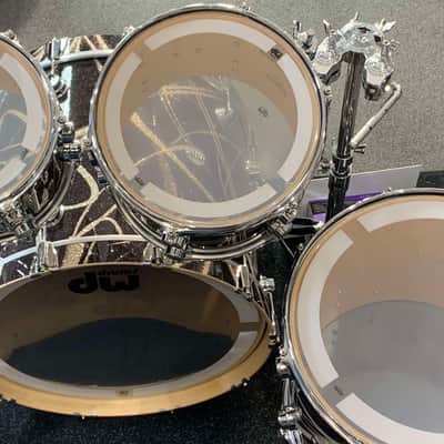 ~NEW~ DW Collector's Series 333 Maple 4-Piece 10/12/16/22 Drum Kit Set in Smoke Glass Contrail FinishPly w/ Chrome Hardware image 9