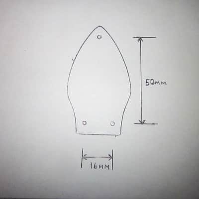 Flying V Mini Arrowhead Style 1 Ply Black Vinyl Truss Rod Cover for Guitar Headstock (Blemished) image 4