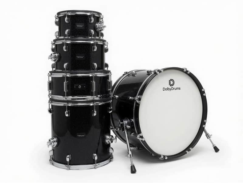 Dolby E Drum Black Sparkle Shell Pack Kick Snare Tom for Roland Alesis Lemon image 1