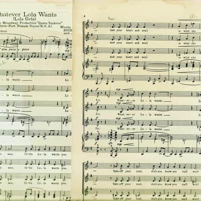 Frank Choral Library set of 3 Music Sheets Vintage 1950's Words and Music from The Pajama Game, Damn Yankees, The Most Happy Fella image 7