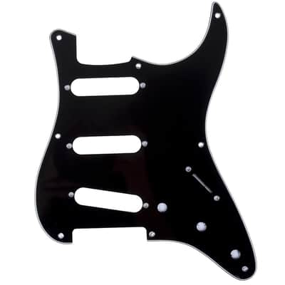 8-Hole 50s 57 Vintage Style Strat SSS Guitar Pickguard for American Stratocaster, 3Ply Black image 1