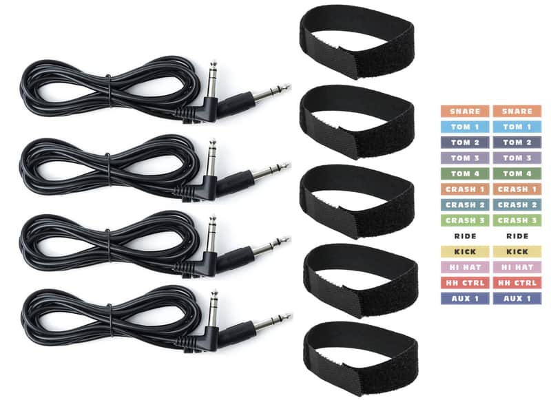 4 Cable Connection Kit for eDRUMin 4 MIDI Drum Trigger Interface image 1