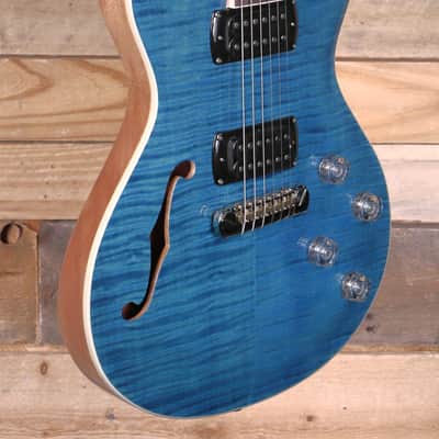 PRS SE Zach Myers Semi-Hollow Electric Guitar Myers Blue  w/ Gigbag image 2