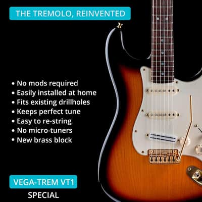 Vega-Trem VT1 Special Standard Stratocaster Guitar Tremolo Bridge For Strat GOLD image 6