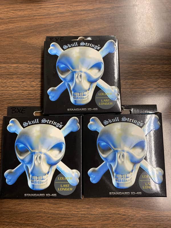 LOT of 3 Skull Strings10-46 light electric GUITAR strings new. image 1