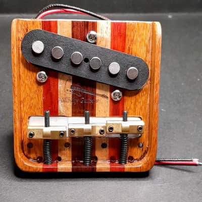 Hillbilly Guitars Custom Exotic Wood Fender Telecaster Bridge w Brass Comp Saddles image 5