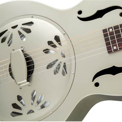 Gretsch G9201 Honey Dipper Round-Neck Brass Body Resonator Guitar - Weathered Pump House Roof image 5