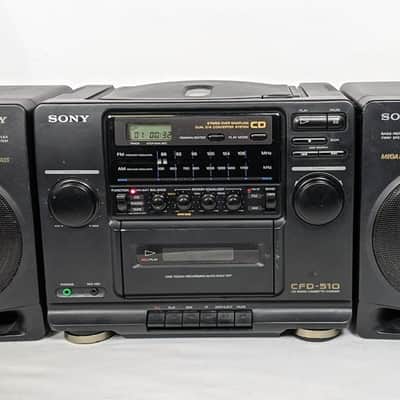 Vintage 90's Sony CFD-510 CD Radio Cassette Mega Bass Speaker Boombox w/ Detach Speakers image 2