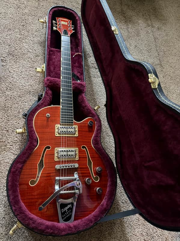Gretsch G6659TFM Players Edition Broadkaster Jr. with Flame Maple Top 2019 - Present - Bourbon Stain image 1