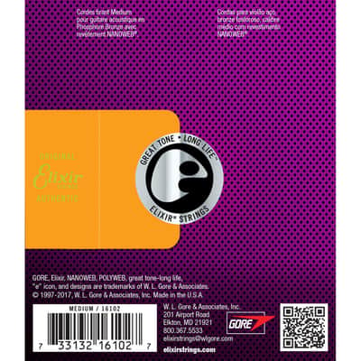 Elixir Nanoweb Phosphor Bronze Acoustic Strings 13-56 image 3