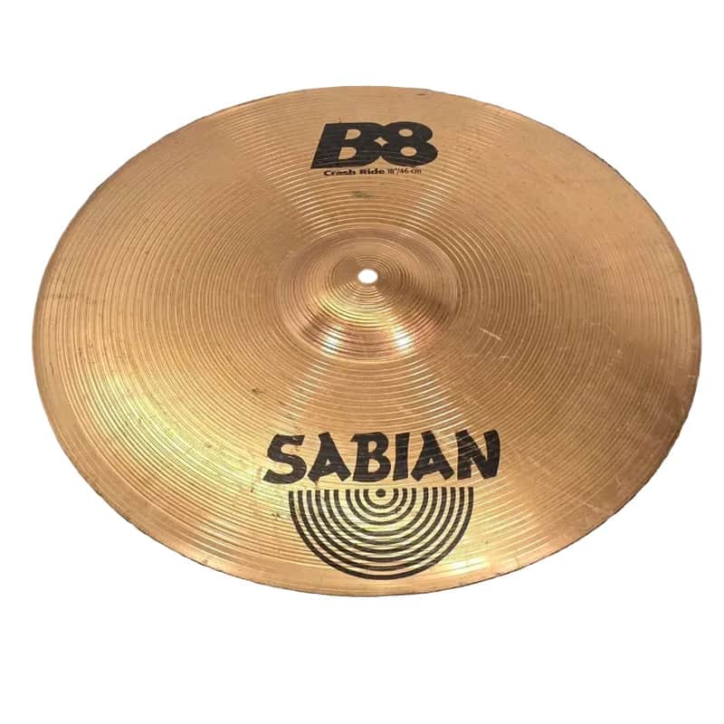 Used Sabian B8 Crash Ride Cymbal 18" - Fair image 1