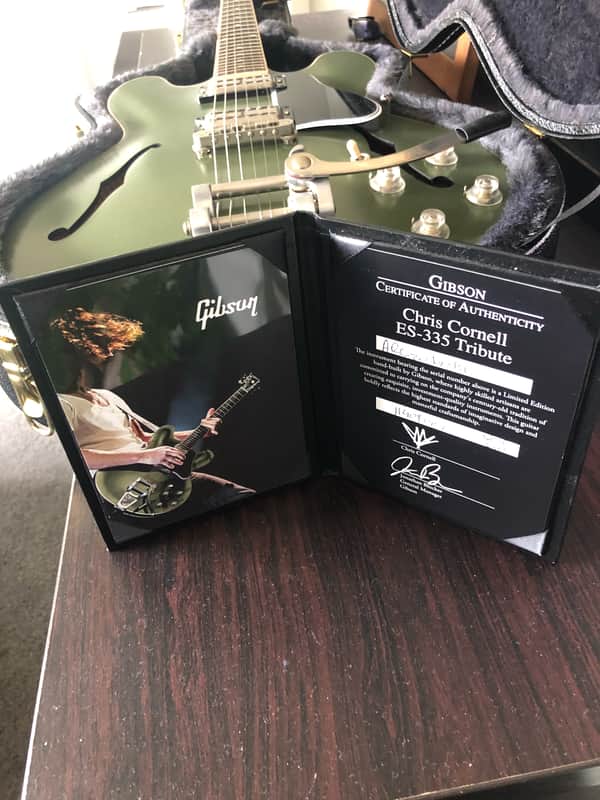 Gibson ES-335 Custom Shop Chris Cornell Tribute — Limited Edition 2018-19 - Matte Olive Drab Green satin nitro finish