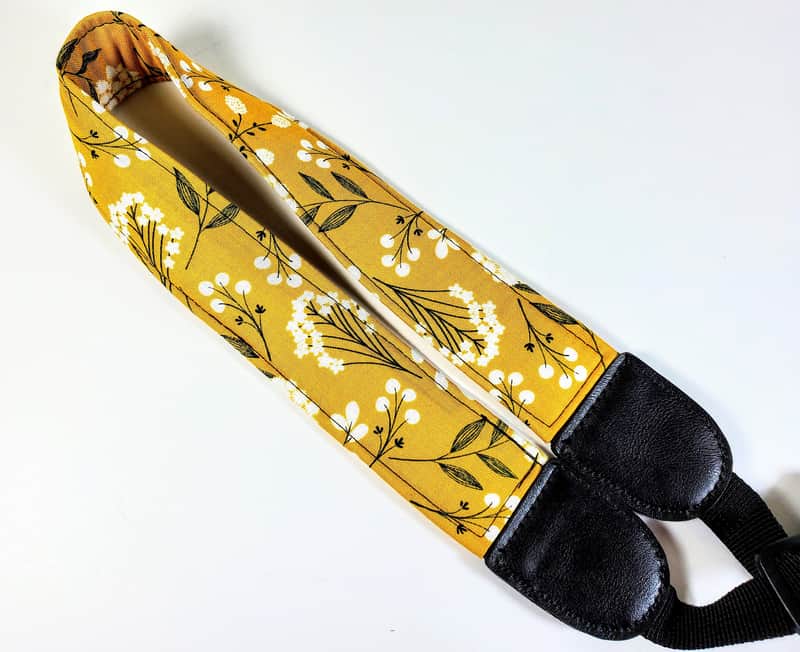 Yellow Dandy Lion Floral Ukulele Strap -Mustard Flower Ukulele Strap- Handmade - Cool Ukulele Strap image 1