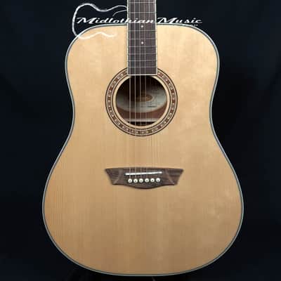 Washburn WD7S-A - 6-String Acoustic Dreadnought Guitar - Natural Gloss Finish image 2