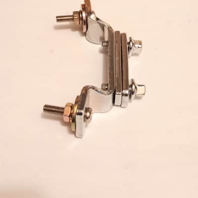 YAMAHA VINTAGE SNARE DRUM BUTT PLATE W/MOUNT SCREWS - CHROME - FREE SHIP TO C-USA! image 4