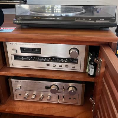 Sony integrated amplifier TA-2650 & ST-2950 Receiver vintage combo 1976 - Brushed aluminum & teak side panels image 2