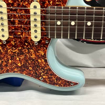 Fender Limited Edition American Professional II Stratocaster Thinline Semi-Hollow Body Electric Guitar - Transparent Daphne Blue image 6