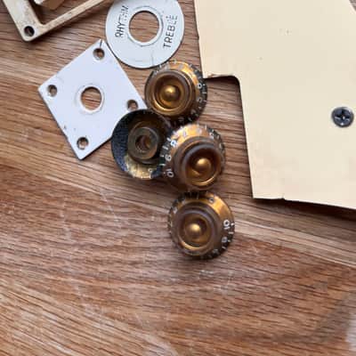 Gibson aged set, Pickguard, Pickup rings, switch plate, Top Hat knobs and jack plate, Les Paul, relic | 59 Parts image 6