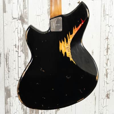 Novo Serus J - Bull Black Over '64 3-Tone Sunburst w/ Lollar Firebird Pickups image 6