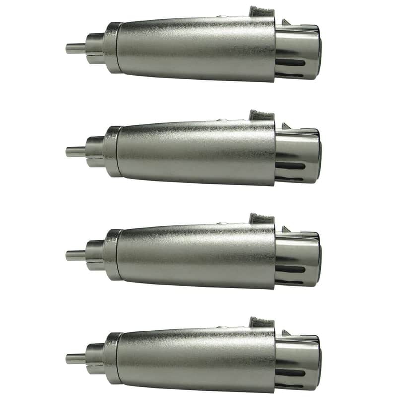 4 pack XLR 3pin female to RCA male pro audio pa dj mic connector mixer adapter image 1