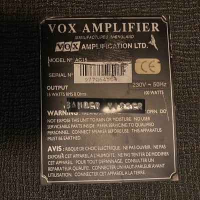 Vox AC15TB 15-Watt 1x12" Guitar Combo 1996 - 2004 - Black image 4