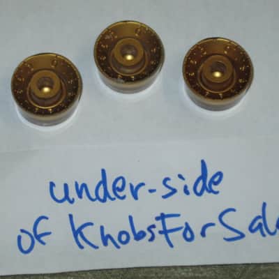 THREE used kind of relic'ed genuine Gibson GOLD SPEED KNOBS (ONLY 3 of the 4 knobs from PRSK-020 set are for sale) from 1990s image 2