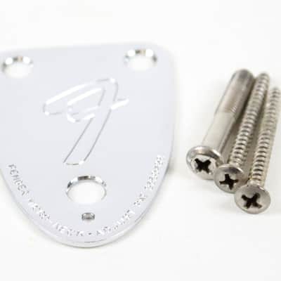 1979 Vintage Fender Telecaster/Stratocaster Chrome 3-Bolt NeckPlate USA 1970s CBS Era image 2
