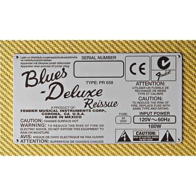 Fender Blues Deluxe Reissue 1x12" 40 Watt Tube Guitar Amplifier Combo - Tweed image 8