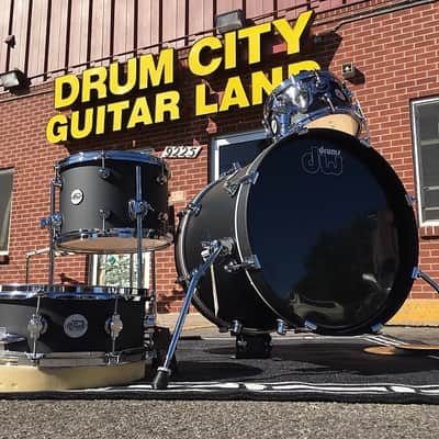 DW Design Series Satin Black Maple Shell Mini Pro 4-Pc Shell Kit w/ 16"Bass Drum (2025) image 1