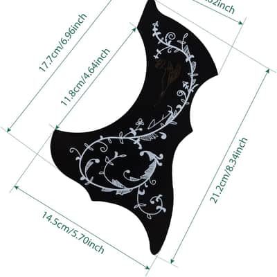 2Pcs Acoustic Guitar Pickguard, Self Adhesive Scratchplate Universal Sticker for Left Right Handed 40/41'' Folk Guitar Pickguard Scratch Plate, Black image 2