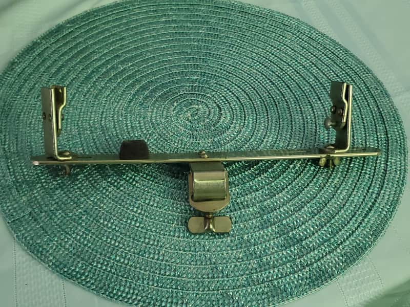1910s 1920s 1930s LUDWIG & LUDWIG * NICKEL * COWBELL & WOODBLOCK HOLDER CLAMP * Mount on Bass Drum HOOP *  cow bell wood block bracket (#c) image 1