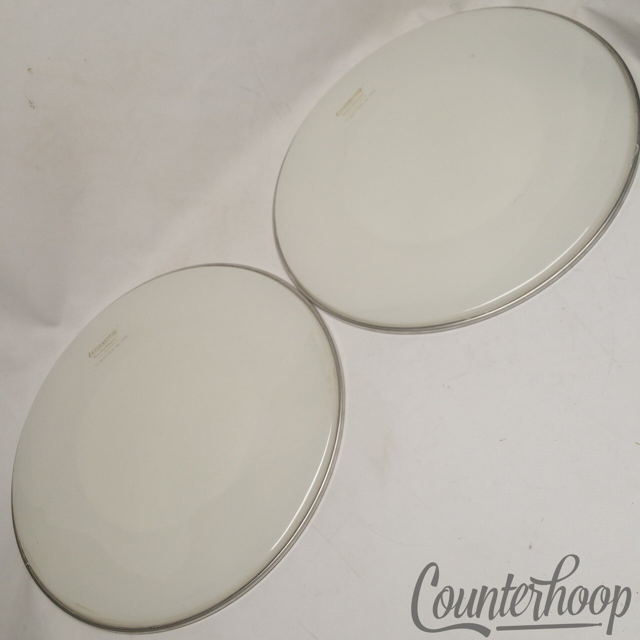 Ludwig 2x 18" WeatherMaster db-750 Floor Tom Drum Heads TI-Batter Vintage 70s* — main photograph