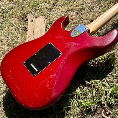 Vintage Fender Stratocaster Guitar 1979-1981 - Crimson Red Transparent image 20