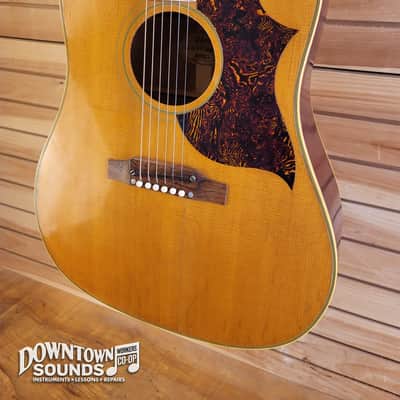 1966 Gibson Country Western Dreadnought Acoustic Guitar with Hard Case - Natural, 4lbs 7oz image 3