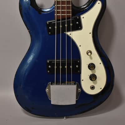 1970s Univox Hi-Flier Phase II Bass Metallic Blue Refin MIJ w/Gig Bag image 2
