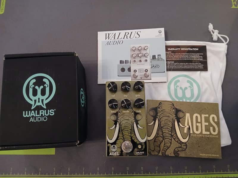 Walrus Audio Ages Five-State Overdrive 2020 - Present - Olive Green with box and goodies no velcro. image 1