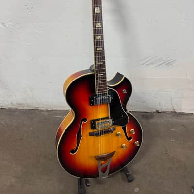 RARE VINTAGE Univox Pro Jazz Guitar ES-175 L-5 Semi Hollowbody Open Book Headstock MIJ Japan 70’s - Sunburst image 3