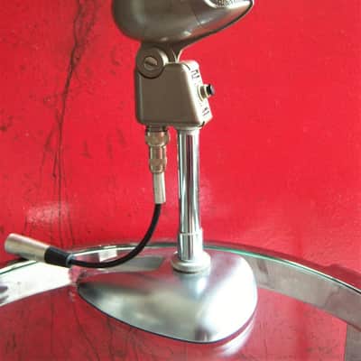 Vintage RARE 1950's Turner P25D dynamic microphone brown w period stand & cable image 3