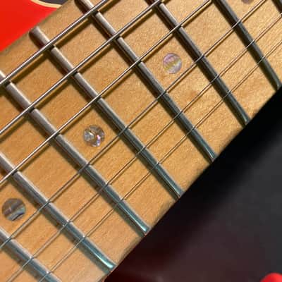 ESP Custom Shop Throbber made in Japan, semi acoustic Telecaster type guitar light Fiesta Red image 17
