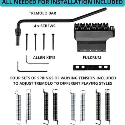 New Open Box! Made in Spain! Vega Trem VT1 Standard 6-Screw Stratocaster Guitar Tremolo Bridge No Mods Easy Installation - Black image 4