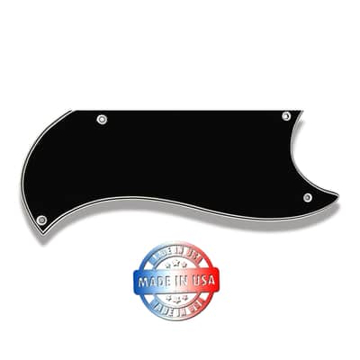 Black & White 5 Ply Half Face Pickguard for 1970's Gibson SG Custom 3 Pickup Made In USA image 2