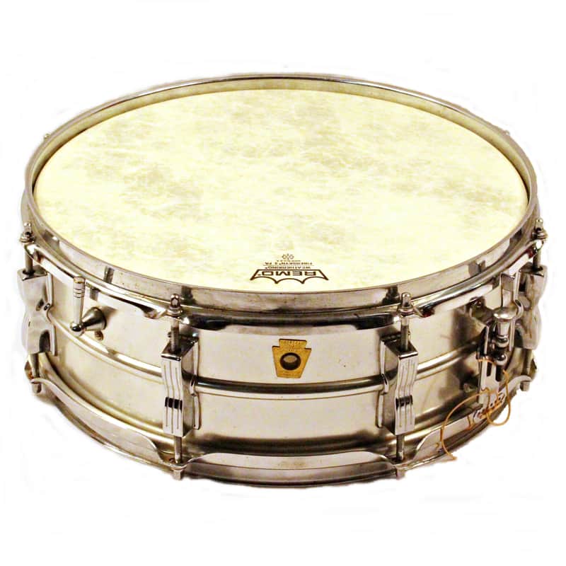Ludwig No. 404 Acrolite 5x14" Aluminum Snare with Keystone Badge 1960s image 2