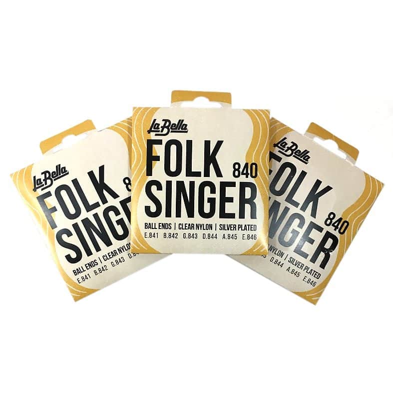 La Bella Guitar Strings 3 Pack Folk Singer #840 Ball End Nylon for Folk Guitars image 1