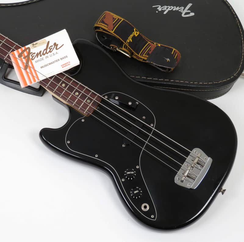 Fender Musicmaster Bass 1978 Black Left Handed with Hang Tag! image 1