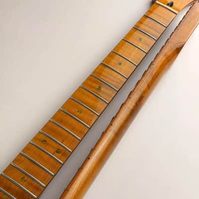 Roasted Flame Tiger Maple Telecaster Tele Style Guitar Neck, 22 Frets image 5