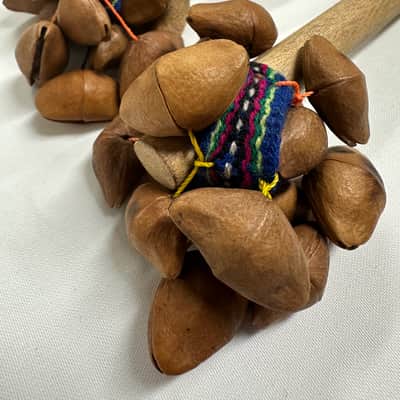 Seed Pod Nut Rattle Shakers (Pair), Sound Effect, 8" Handles - EXCELLENT image 7