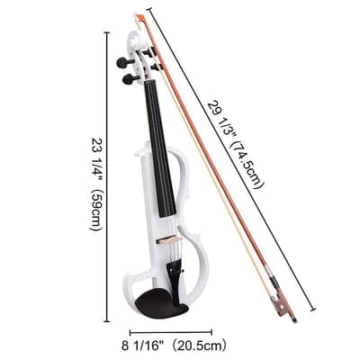 Cxxss 4/4 Violin Electric Violin(right hand)white-US image 18