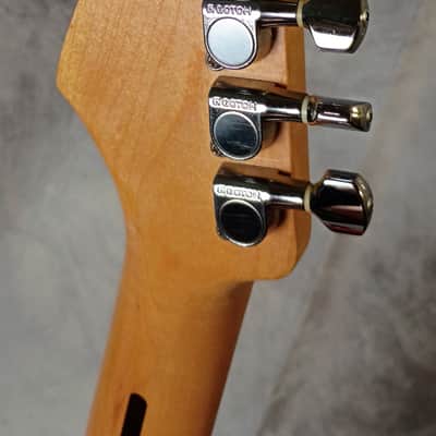 1987 Young Chang E10 Squier 1957 Reissue *Gorgeous Flame Maple Neck* Active EMG Select's W/ Awesome Red Light! Alder Body W/ Maple Cap and Back!- Torino Red image 13